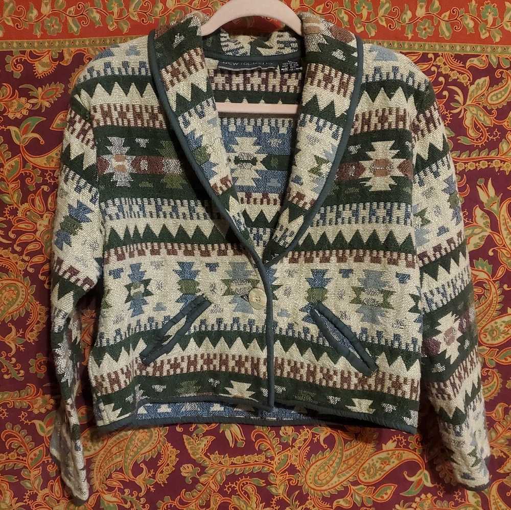 90s Geometric Patterned Jacket - image 1